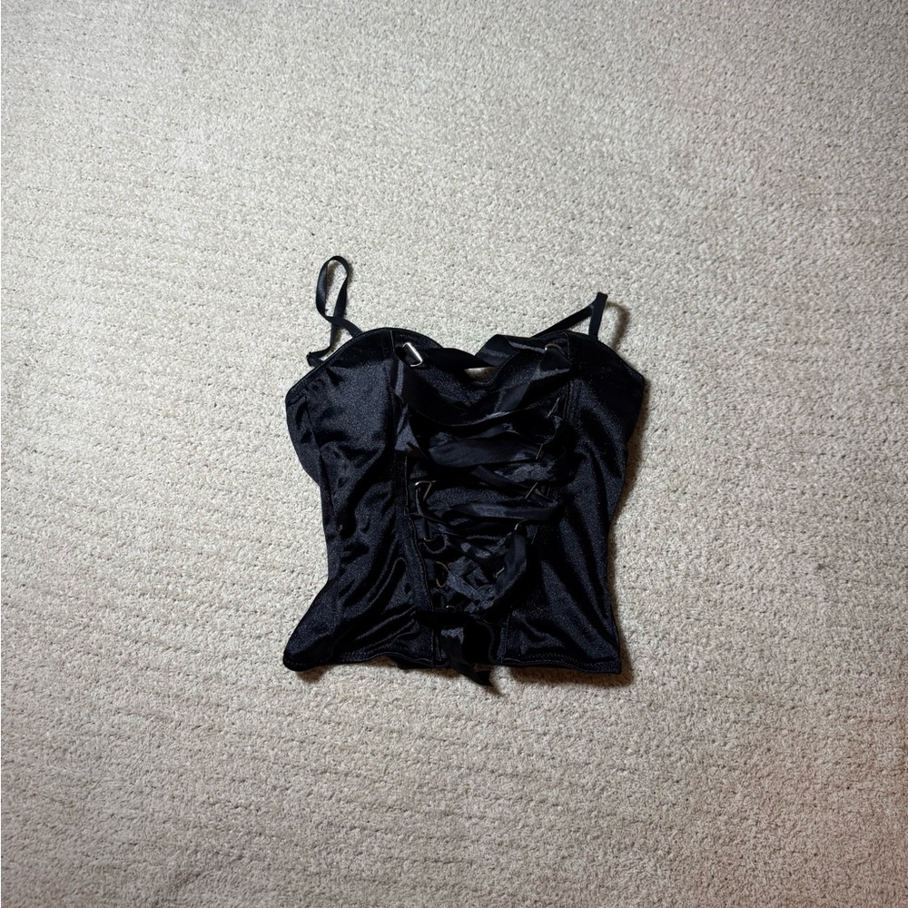 Spirit Black Satin Corset
